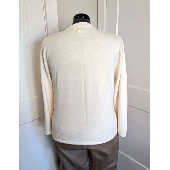 Fitting Image Womens Vintage Cardigan Sweater XL Size 14 / 16 Ivory Cream Knit - Picture 4 of 7